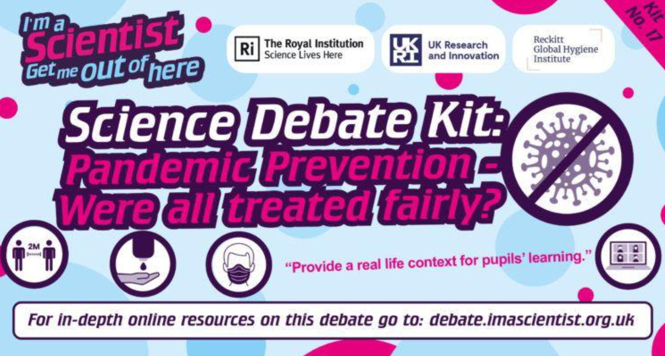 The cover of an I'm a Scientist debate kit about the pandemic